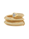 Marina B Women's Trisola 18k Yellow Gold & Diamond Pavé Triple-wrap Coiled Cuff Bracelet