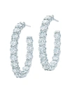 KWIAT WOMEN'S HOOPS 18K WHITE GOLD & DIAMOND INSIDE/OUTSIDE HOOP EARRINGS,0400011161265