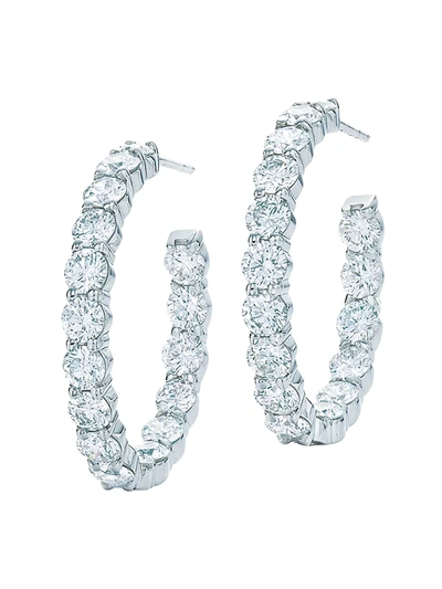 Kwiat Women's Hoops 18k White Gold & Diamond Inside/outside Hoop Earrings