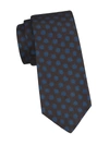 Kiton Dotted Silk Tie In Blue Brown