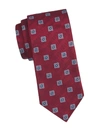 Brioni Men's Medallion Herringbone Tie In Red/blue