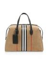 BURBERRY MEN'S SOUTHCOMBE ICON-STRIPE SUEDE CLUTCH,0400012767257
