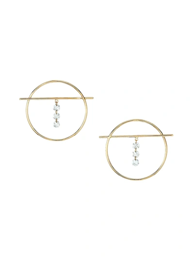 Persée Fibule 18k Yellow Gold & Diamond Front-facing Hoop Earrings