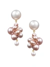 Sophie Bille Brahe Women's Classic Collection 14k Yellow Gold & 2.5-8.5mm Rose Pearl Botticelli Cluster Drop Earrings