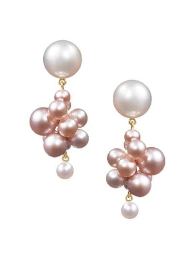 Sophie Bille Brahe Women's Classic Collection 14k Yellow Gold & 2.5-8.5mm Rose Pearl Botticelli Cluster Drop Earrings