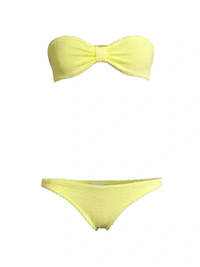 Hunza G Jean Bow Two-piece Bikini Set In Lemon