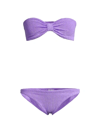 Hunza G Women's Jean Bow Two-piece Bikini Set In Lilac