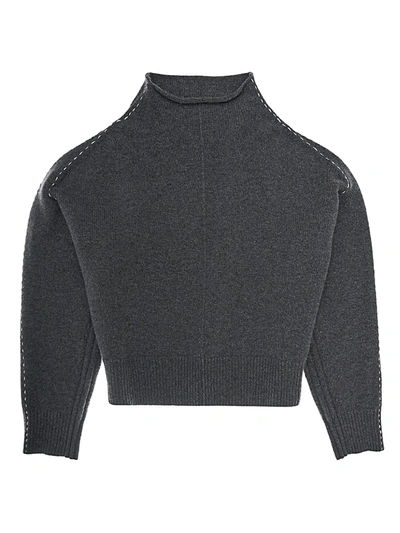 Helmut Lang Women's Stitched Wool & Cashmere Mockneck Sweater In Airforce Grey