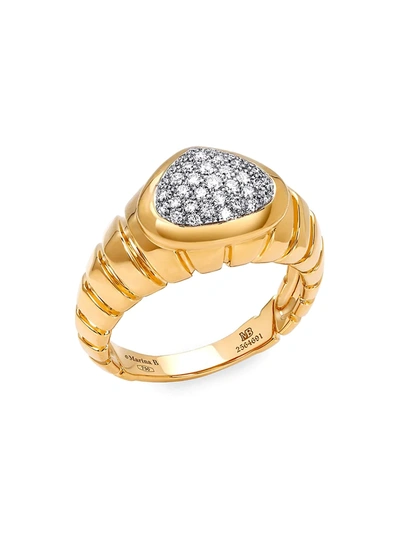 Marina B Women's Timo 18k Yellow Gold & Diamond Pavé Ring In White/gold