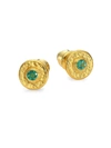 Gurhan Women's Droplet 24k Yellow Gold & Emerald Stud Earrings