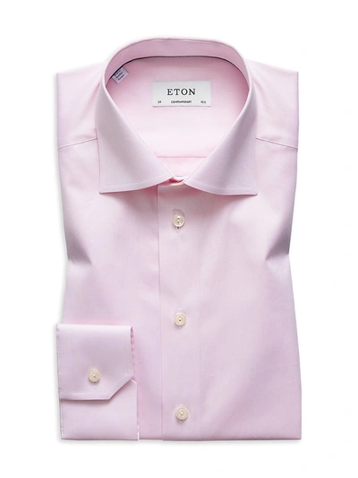 Eton Contemporary Fit Signature Twill Dress Shirt In Pink/ Red