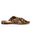 JIMMY CHOO NARISA LEOPARD-PRINT LEATHER SLIDES,400013164115