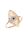 Ginette Ny Women's Ajna 18k Rose Gold, Sapphire & Diamond Large Ring