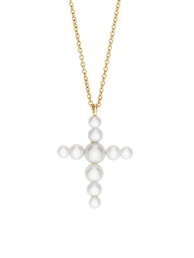 Sophie Bille Brahe 14kt Yellow Gold Petite Fellini Croix Necklace In Yg