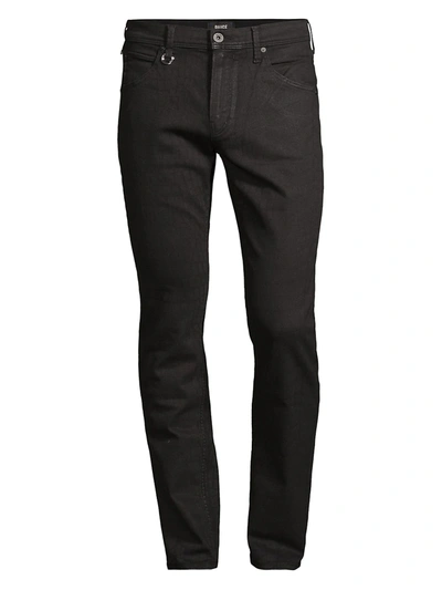 Paige Lennox Slim-fit Crocodile-print Jeans In Black