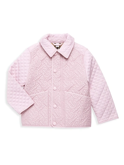 Burberry Kids' Little Girl's & Girl's Giaden Quilted Monogram Jacket In Pastel Pink