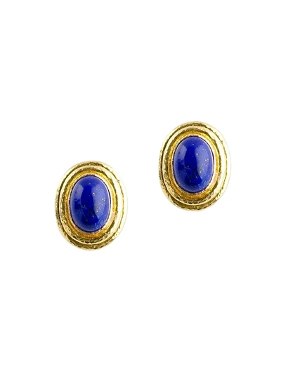 Elizabeth Locke Women's Stone 19k Yellow Gold & Lapis Earrings