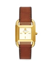 TORY BURCH PHIPPS TWO-HAND LUGGAGE LEATHER STRAP WATCH,400013382187