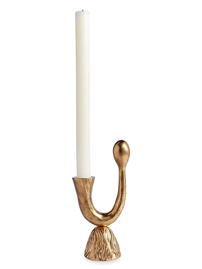 L'objet + Haas Brothers Horn Bronze-tone Candlestick In Brown