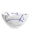 Kosta Boda Small Contrast Glass Bowl In White/ Multi