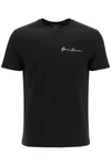 VERSACE T-SHIRT WITH GV SIGNATURE EMBROIDERY