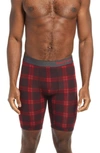 Tommy John Second Skin Boxer Briefs In Quad Plaid Haute Red