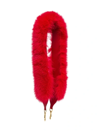 Kate Cate Red Fur Shoulder Strap