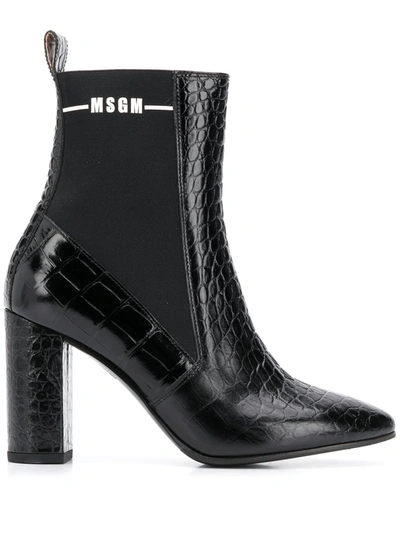 Msgm Pointed-toe Boots In Black
