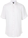 HUGO BOSS BUTTON-UP SHORT-SLEEVED LINEN SHIRT