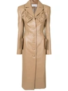 ALEKSANDRE AKHALKATSISHVILI LONG LEATHER BUTTON-FRONT COAT