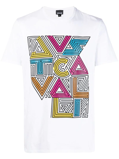 Just Cavalli T-shirt With Logo Print In White