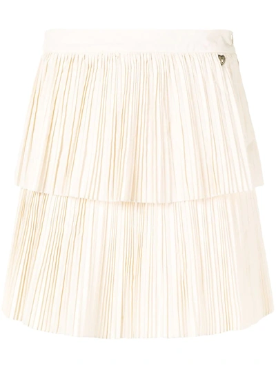 Twinset Layered Style Pleated Skirt In Neutrals