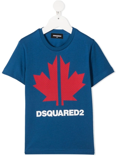 Dsquared2 Kids' Blue T-shirt For Boy With Logo