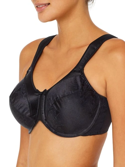 Bali Satin Tracings Minimizer Bra In Black