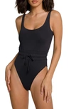 Good American Waist Framer One-piece Swimsuit In Black001