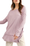 Free People North Shore Thermal Knit Tunic Top In Lilac