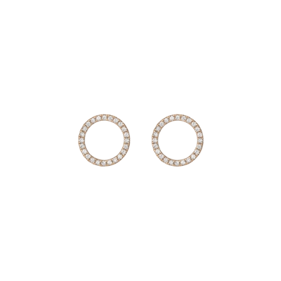 Aurate Diamond Circle Earrings In Gold/ White
