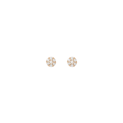 Aurate Diamond Cluster Studs In Gold/ Pink