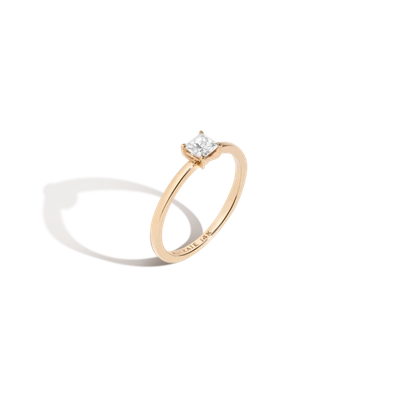 Aurate Large Diamond Solitaire Ring In Gold/ White