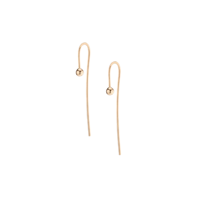 Aurate Long Gold Ball Hook Earrings In Gold/ Pink