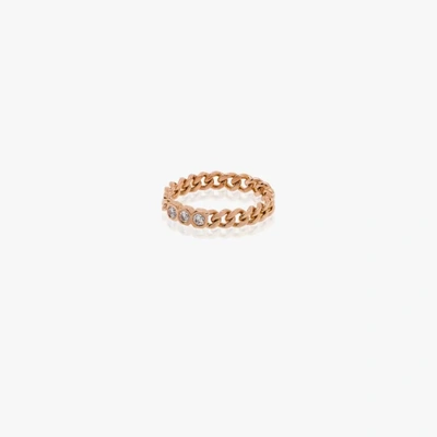 SHAY 18K ROSE GOLD BABY LINK TRIPLE DIAMOND RING,SR190RG1815790388