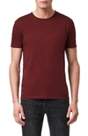Allsaints Slim Fit Crewneck T-shirt In Maroon Red