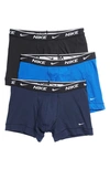 Nike 3-pack Dri-fit Everyday Performance Boxer Briefs In Navy/ Blue/ Black