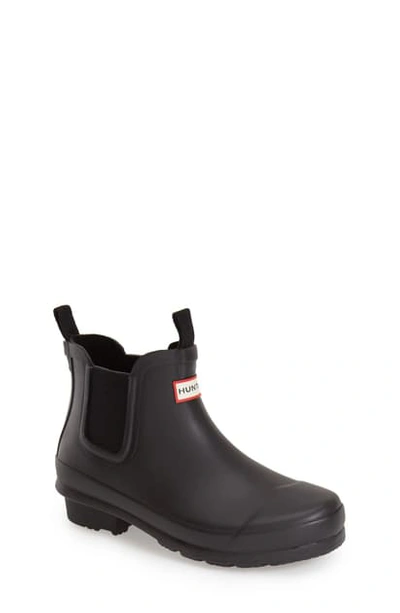 Hunter Kids Black Original Big Kids Chelsea Boots