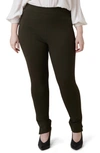 Maree Pour Toi Skinny Compression Knit Pants In Olive