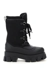PRADA MONOLITH SHELL LACE-UP BOOTS,11663690
