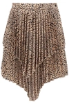 Wandering Animalier Print Pleated Mini Skirt In Animalier (beige)