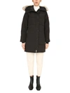 Canada Goose Shelburne Genuine Coyote Fur Trim Down Parka In Nero