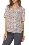 Nydj Charming Oversized V-neck Top In Eastside Cat