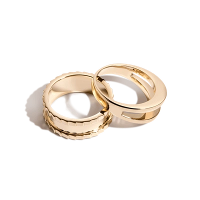 Aurate The Statement Ring Set In Gold/ White